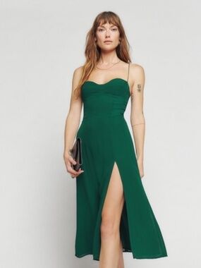 Reformation Juliette Dress, Emerald Green, size 0